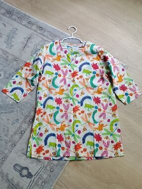 Gretchen Scott Designs Girls Tunic Shirt Swim Cover-up Dragonfly Frog 10/12